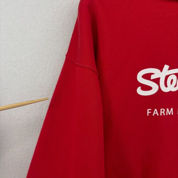 STEW LEONARDS Hoodie Adult XL Farm Fresh Supermarket Sweatshirt Fleece Red - Picture 9 of 14